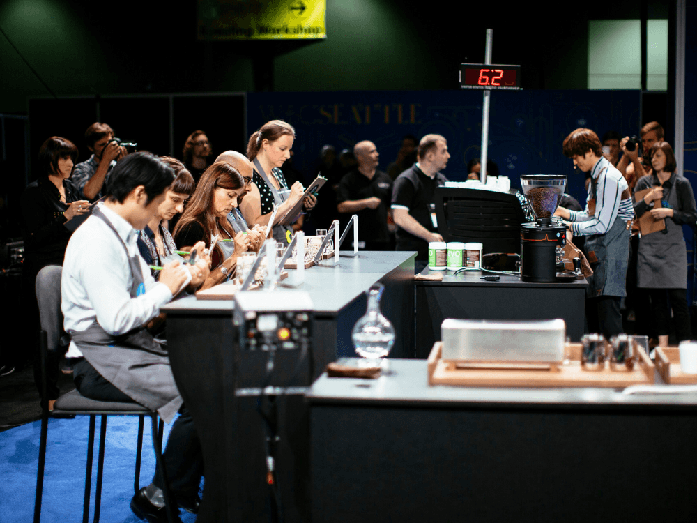 Pódium světového kola World Barista Championship.